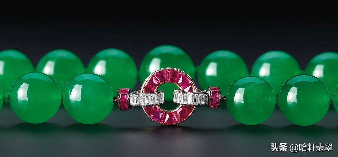 过亿的老翡翠珠链,翡翠珠链81颗