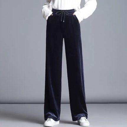 高腰显瘦加厚毛呢阔腿裤,毛呢女裤秋冬阔腿裤