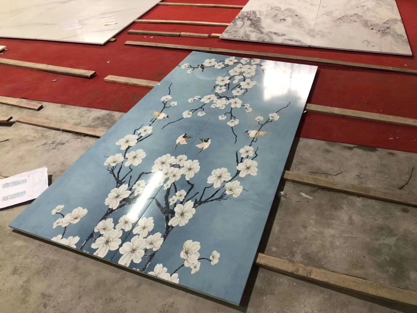 玄关墙瓷砖拼花图案,玄关背景墙大理石瓷砖效果图