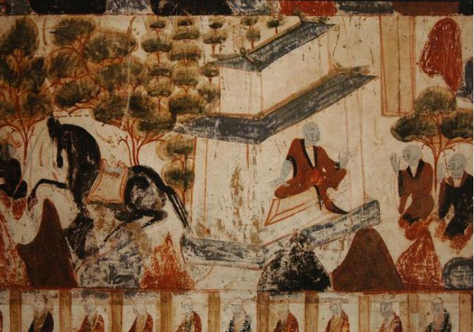 敦煌428窟介绍,敦煌329窟壁画飞天图