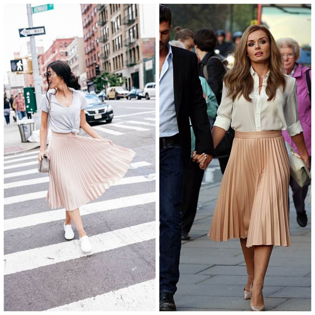 小肚子大适合穿百褶裙还是一步裙,百褶裙显小腹