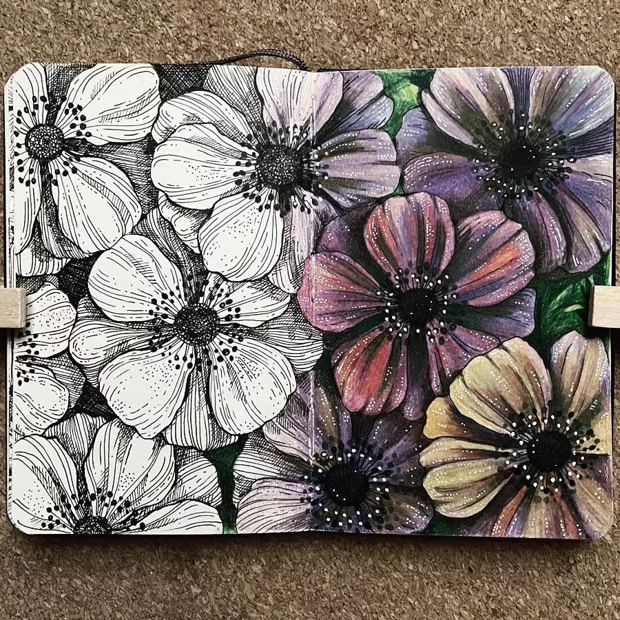 一看就懂的针管简笔画,针管笔入门手绘1000例临摹图