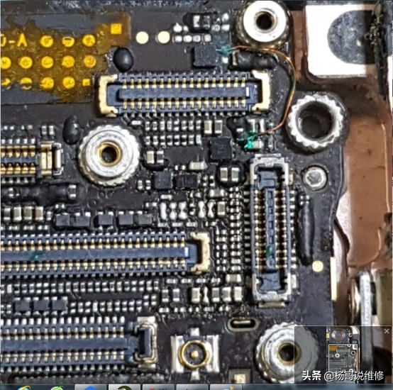 [手机维修自学教程]苹果6SP进水后置摄像不照相维修原理故障分析