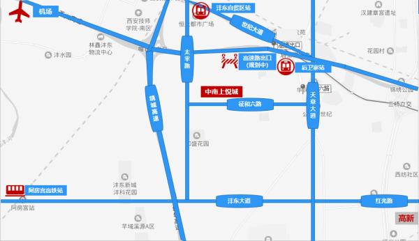 西安中南上悦城离哪个地铁口近,西安中南上悦城周边规划