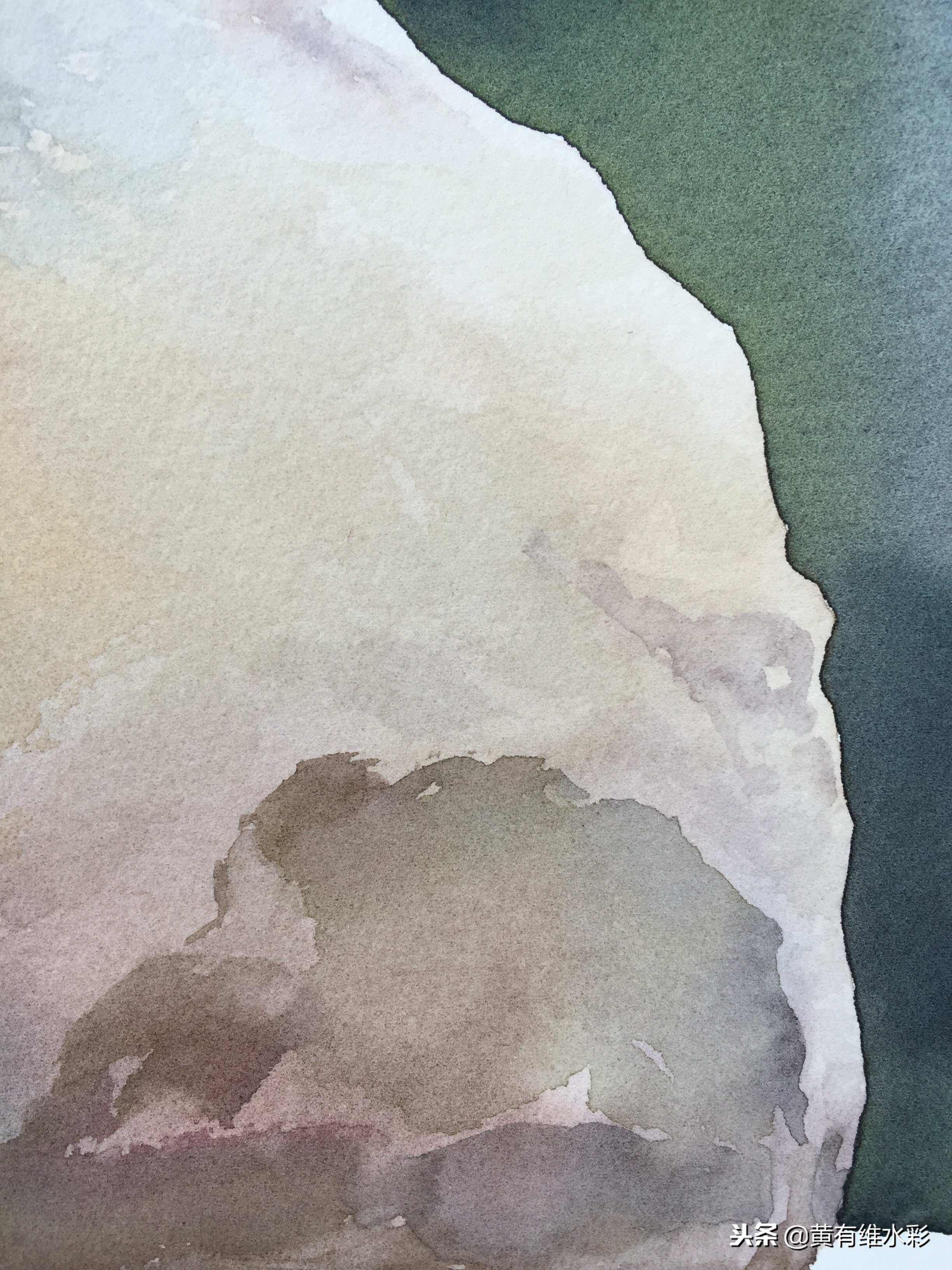 石头水彩风景画,石头水彩画入门教程视频