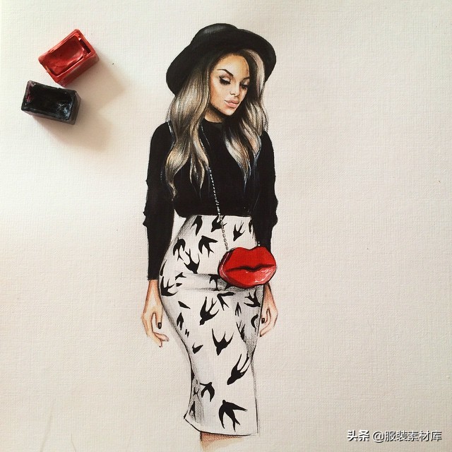 100幅手绘画图片大全,时装画手绘100例书