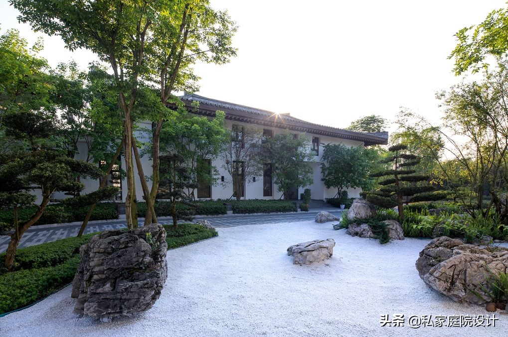 中式庭院石头造景效果图,庭院景观置石技法