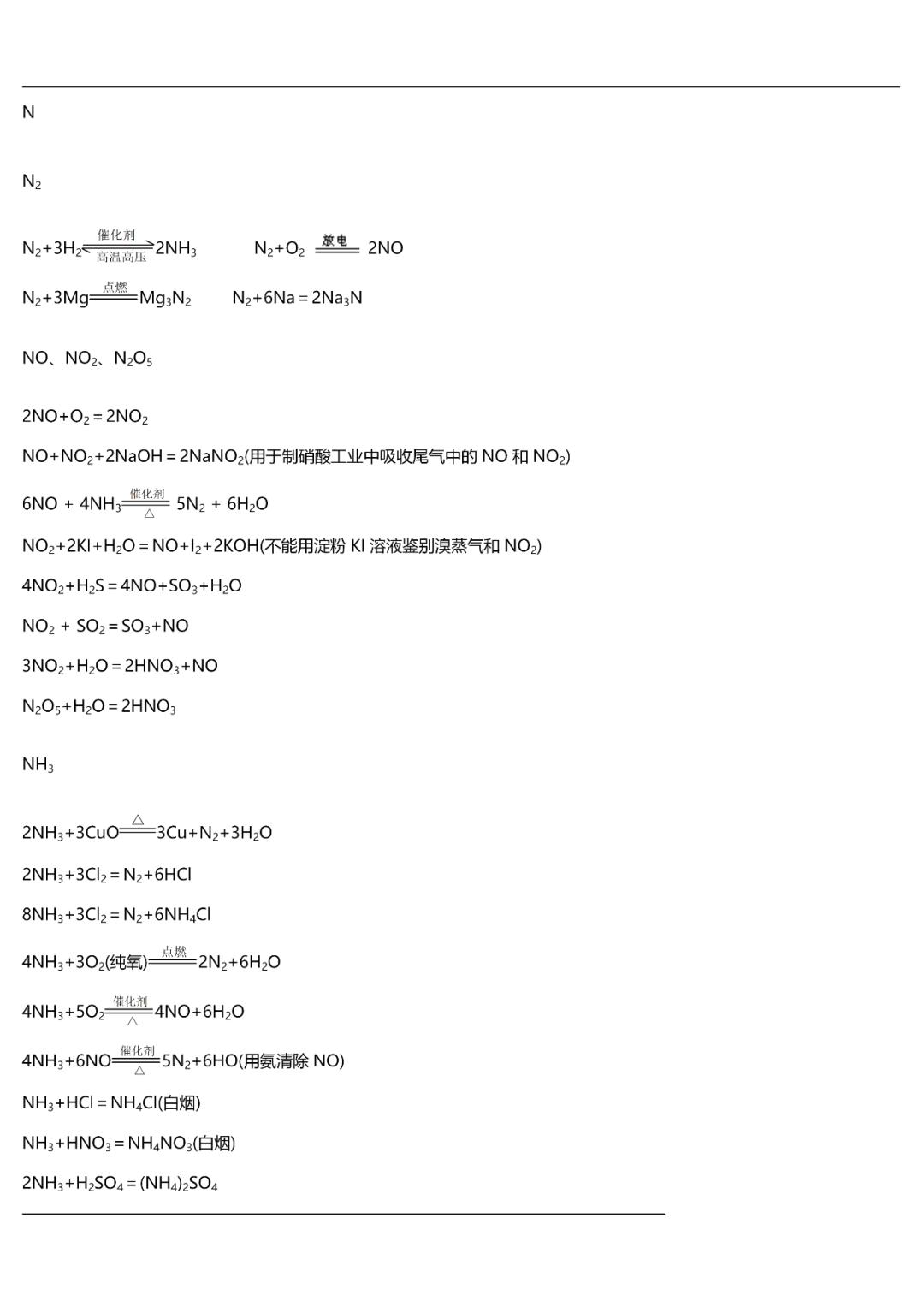 高中化学氯气方程式总结,高中化学所有方程式大全