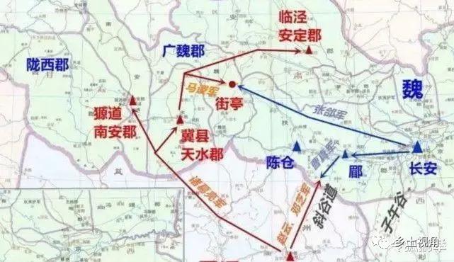 马谡街亭示意图,马谡查看街亭地形