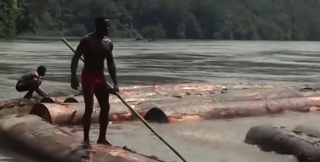 纪录片：太危险！非洲人工原木运输月薪5000元，重卡司机却是一万