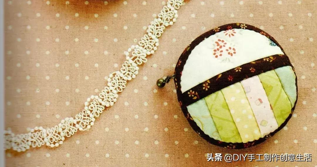 碎布缝了一个圆形零钱包，朋友们都追着问我要，附布艺拼布教程