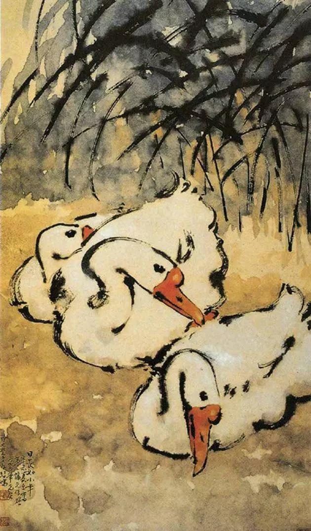 国画名家画鹅欣赏,国画大师画鹅视频