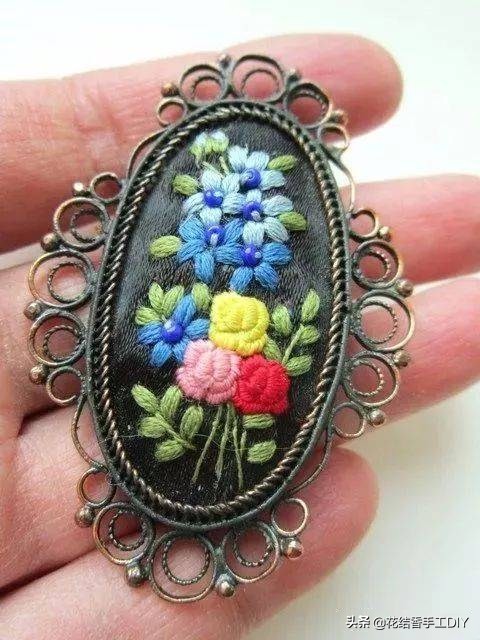 刺绣装饰项链,超级简单又可爱的刺绣教程