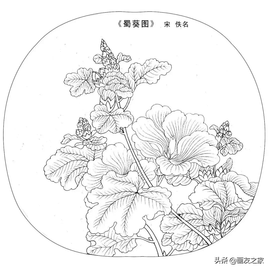 宋花鸟工笔画高清大图临摹过程,宋画工笔画花卉上色教程