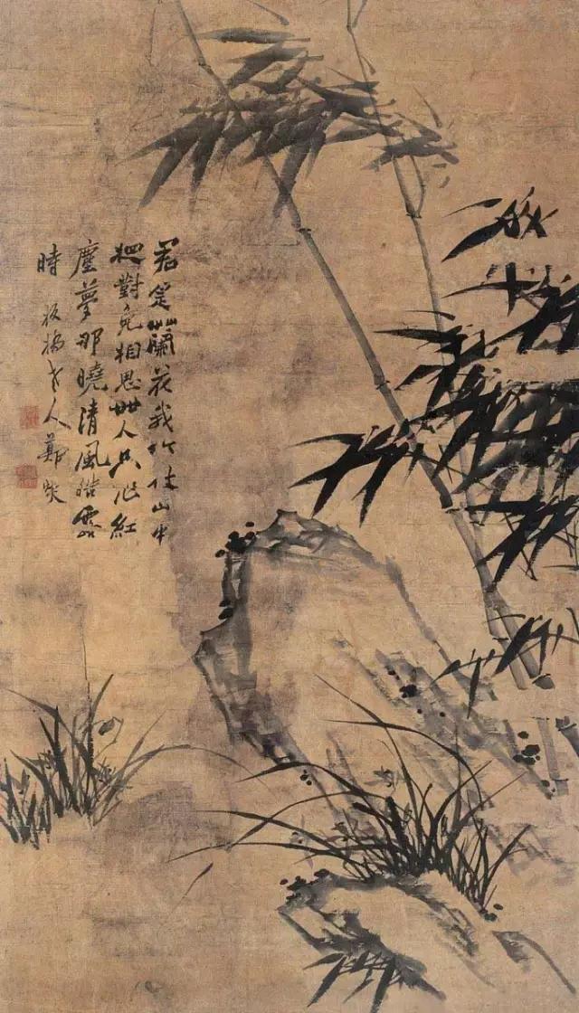 郑板桥水墨兰竹图,郑板桥水墨花鸟作品