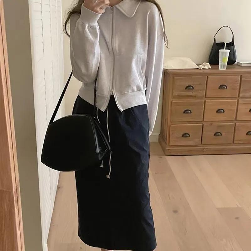 女士高档洋气显瘦直筒毛料半身裙,显瘦直筒半身裙