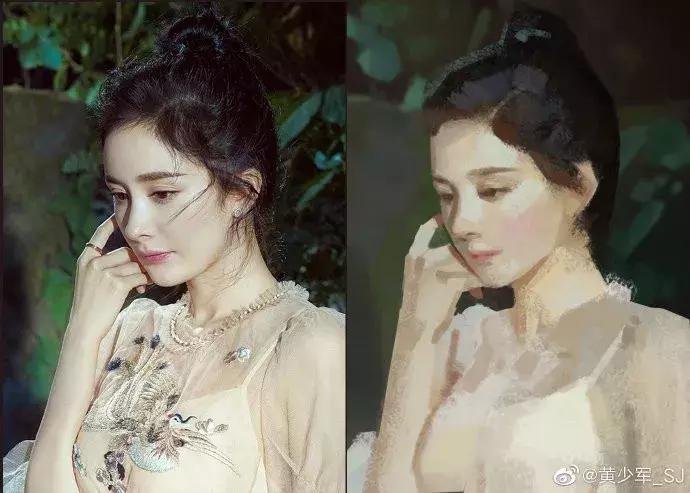 他的手绘原画太牛了，笔下美*欲人**欲飘仙，色调与笔感美煞无数网友