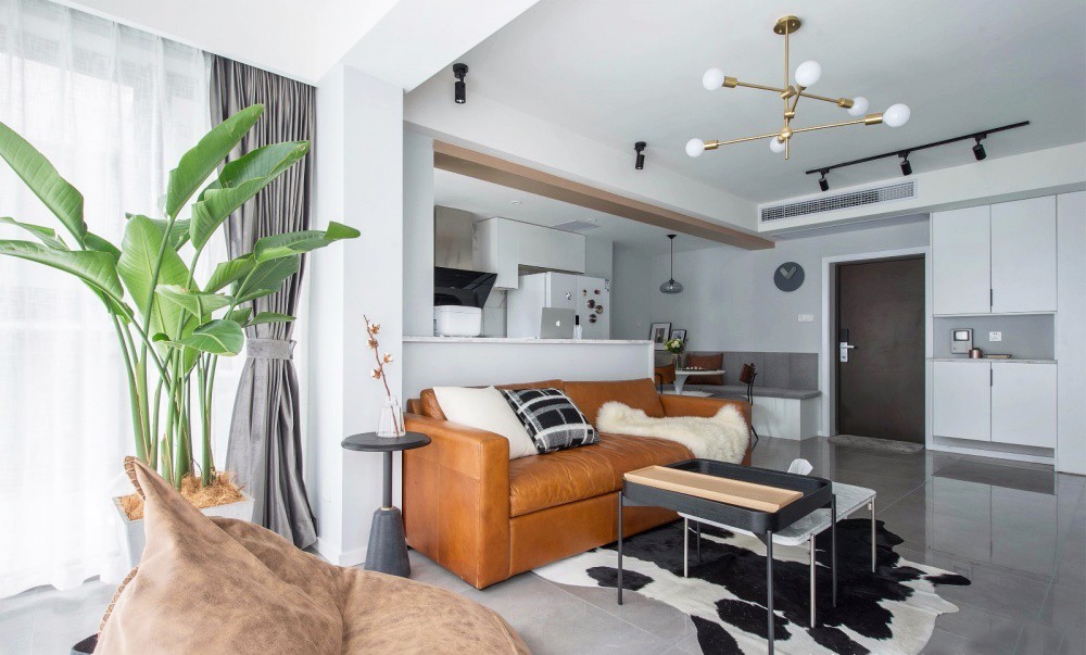 自然风开放式餐厨装修,140平客餐一体房子装修风格大全