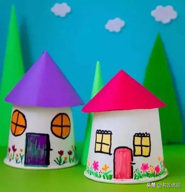 用两个纸杯手工制作纸杯娃娃,用纸杯做的纸杯手工