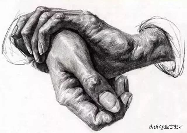 怎样画素描带手半身像才有美感——盘古文化艺术