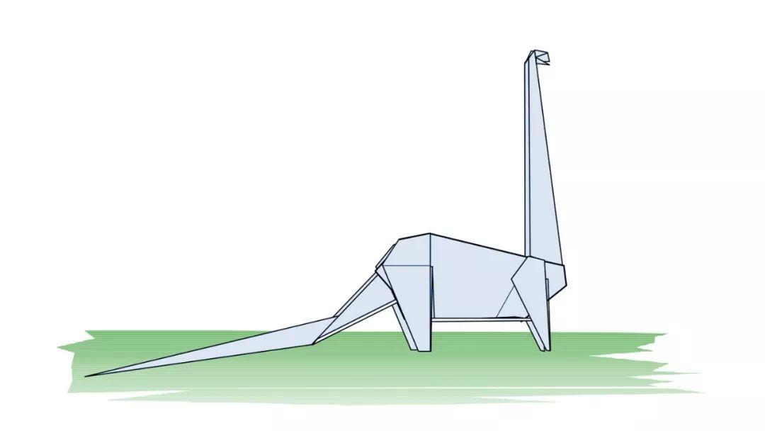 前天还有高高的恐龙诶，来折梁龙吧