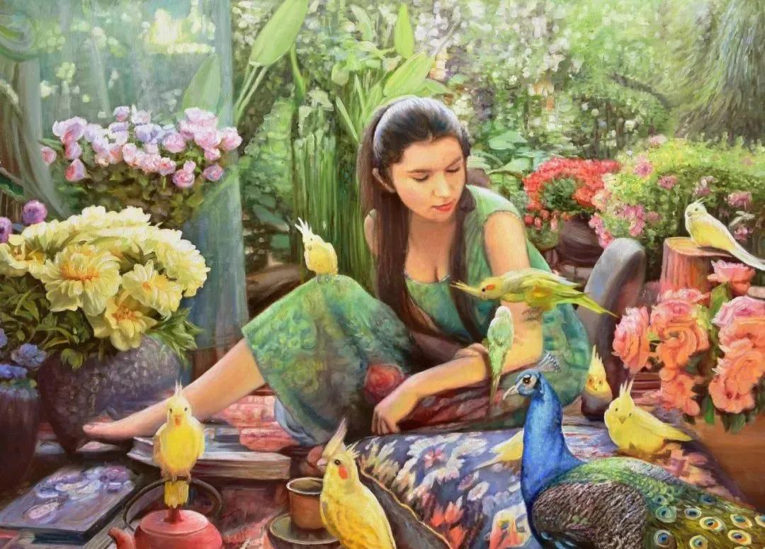 世界著名大师花卉油画,油画漂亮风景画