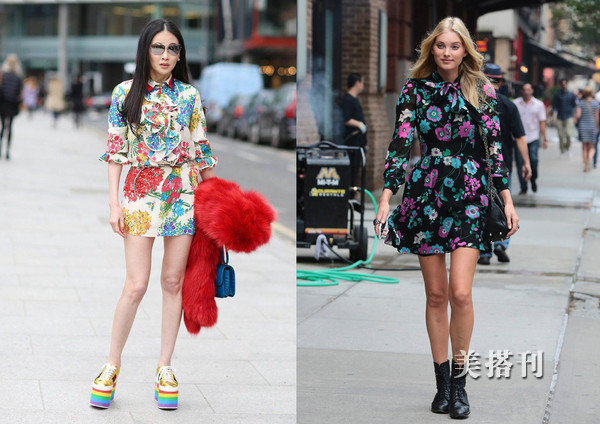 美到极致的印花连衣裙,秋季气质印花法式修身减龄连衣裙