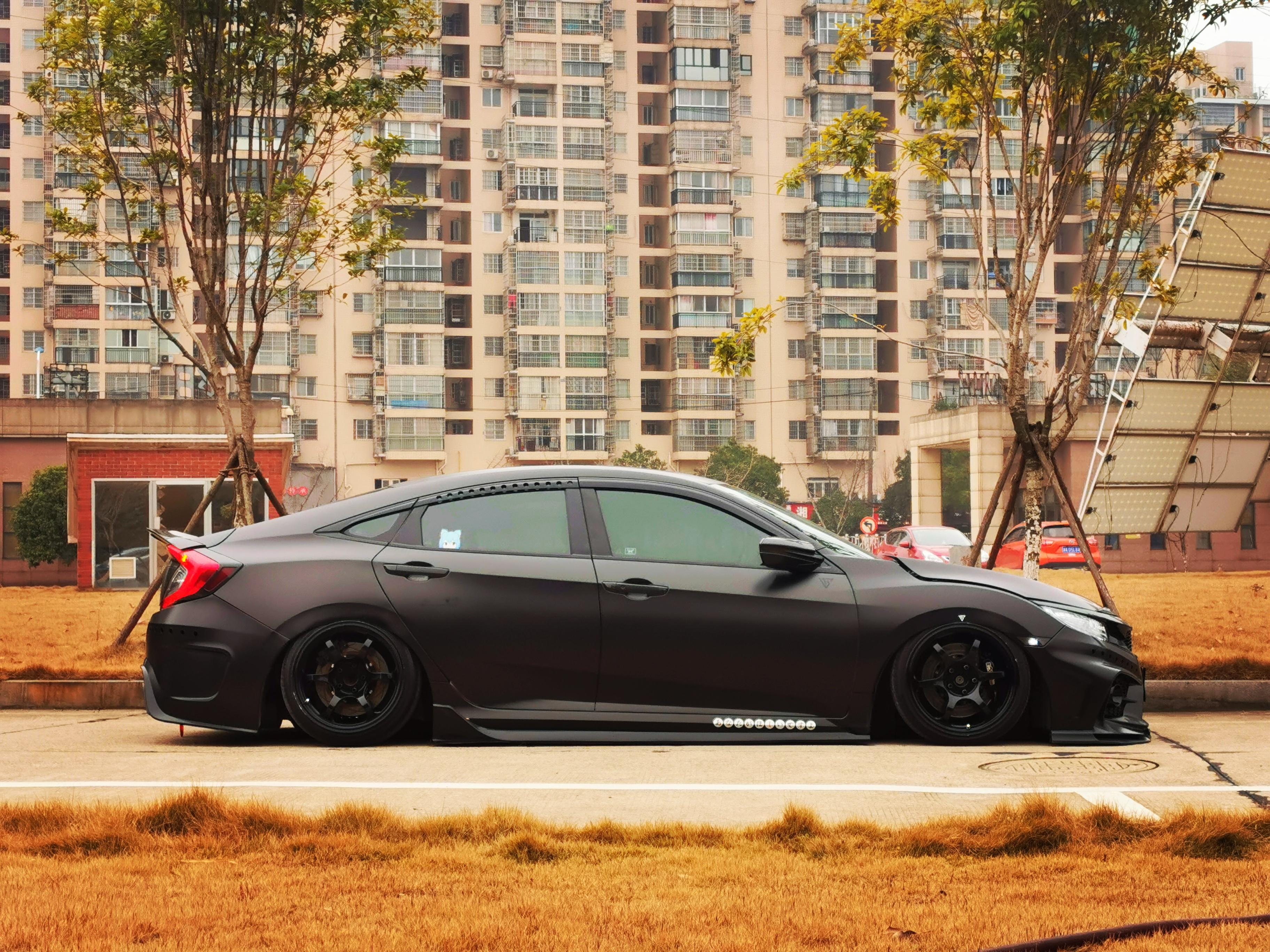 十代思域外观黑白改装方案,十代思域全黑改装