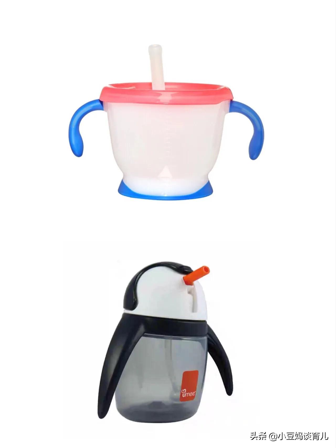 防漏儿童婴幼儿吸管学饮杯,宝宝学饮杯软吸管防漏防呛