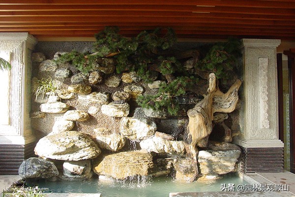 室内假山风景图,室内假山图片及价格