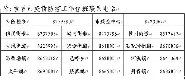 吉首发布重要通告:春节期间疫情防控这样做