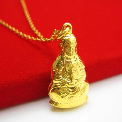 男士黄金观音吊坠款式霸气,男士适合戴什么黄金吊坠