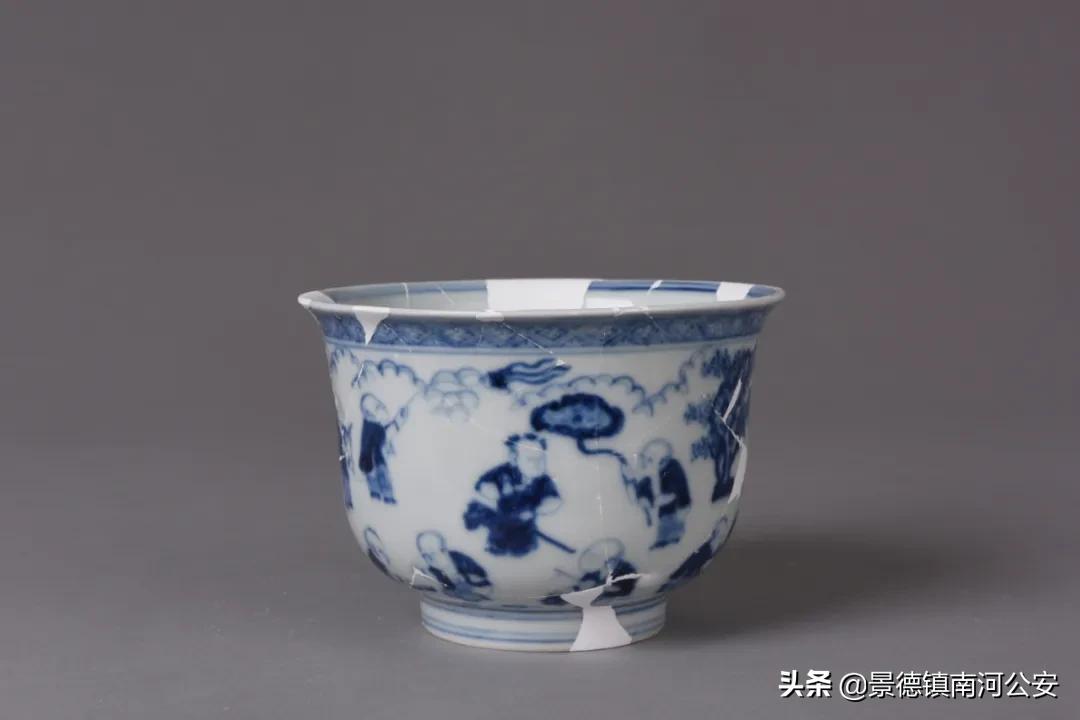 御窑厂出土永乐宣德青花瓷器,明代青花婴戏纹