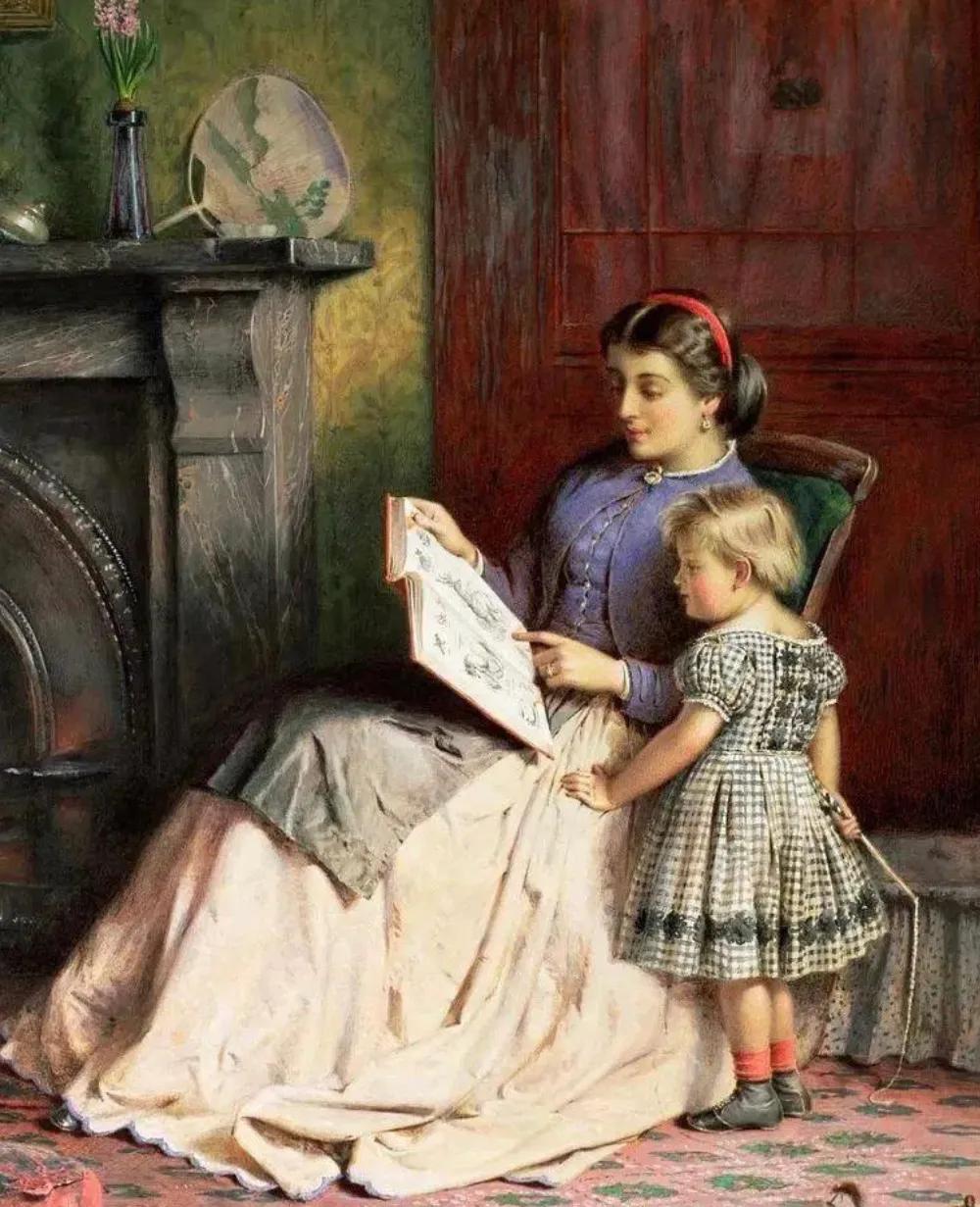 油画母爱图片,十大最具母爱的油画