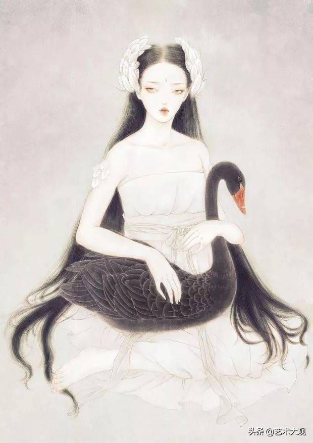 古风插画师画的古风人物,古风美人手绘动漫