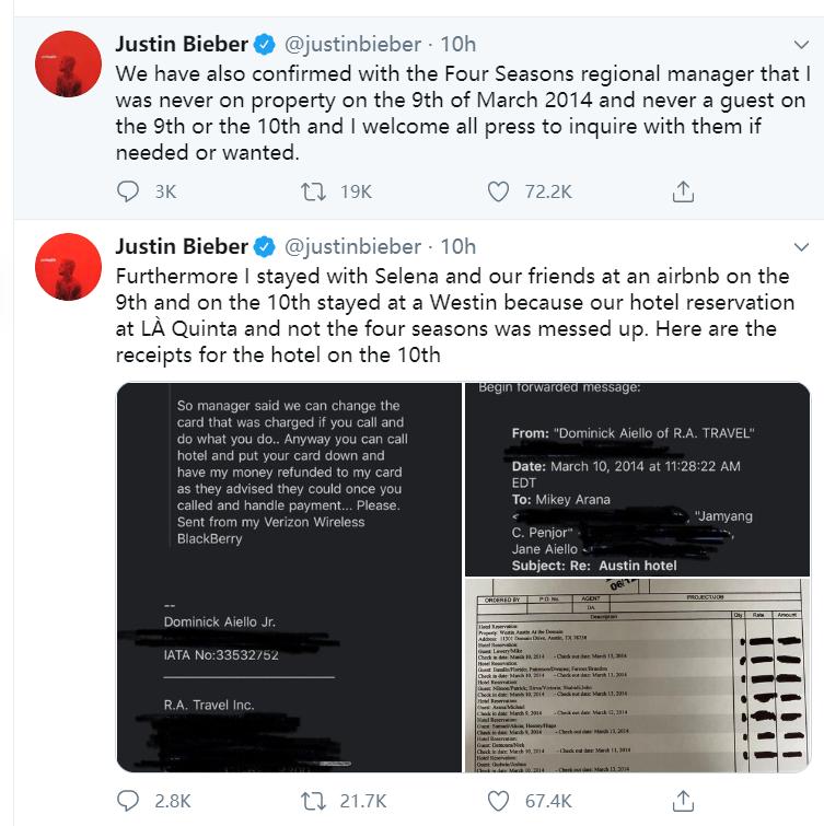 比伯晒证据回应性侵,比伯遭粉丝指控