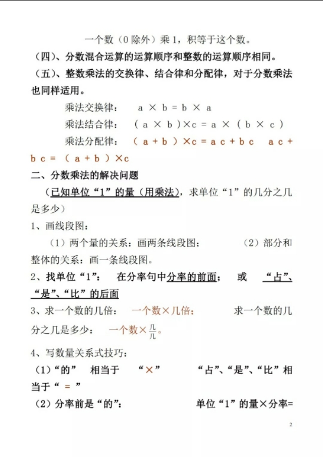 六年级上册数学全书知识点讲解,六年级北师大版数学上册知识点
