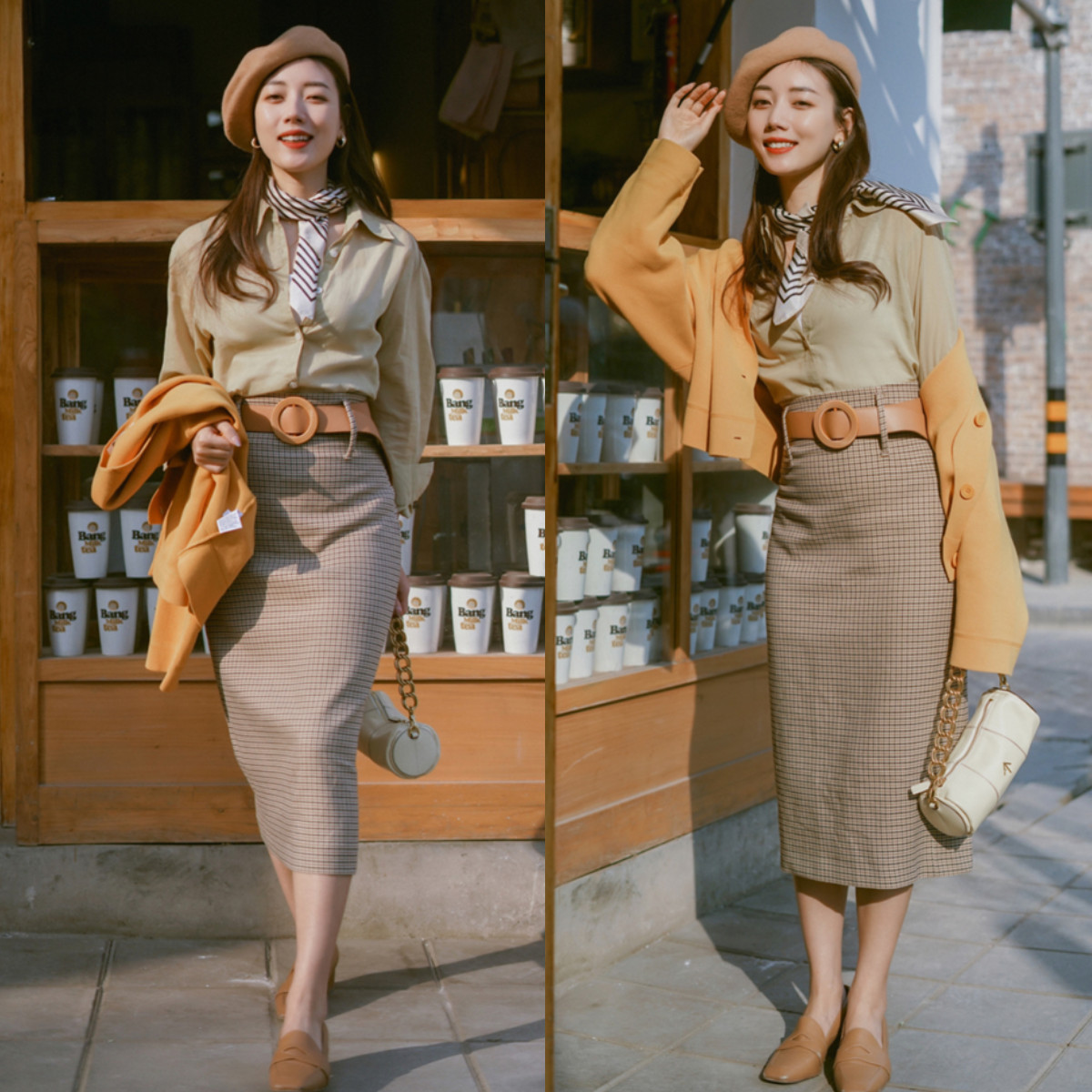 早秋衬衫搭配什么裙子,春天白色衬衫怎么搭配裙子才好看