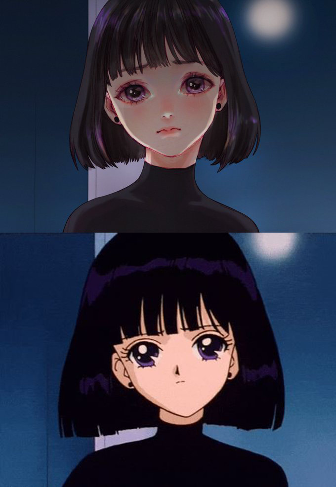 细腻韩风下的美少女战士，开了10级美颜，差点认不出，画师太厉害