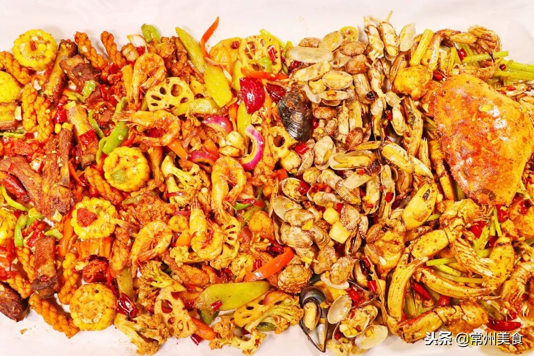 超好吃的网红铁锹海鲜2人餐,常州网红海鲜打卡地