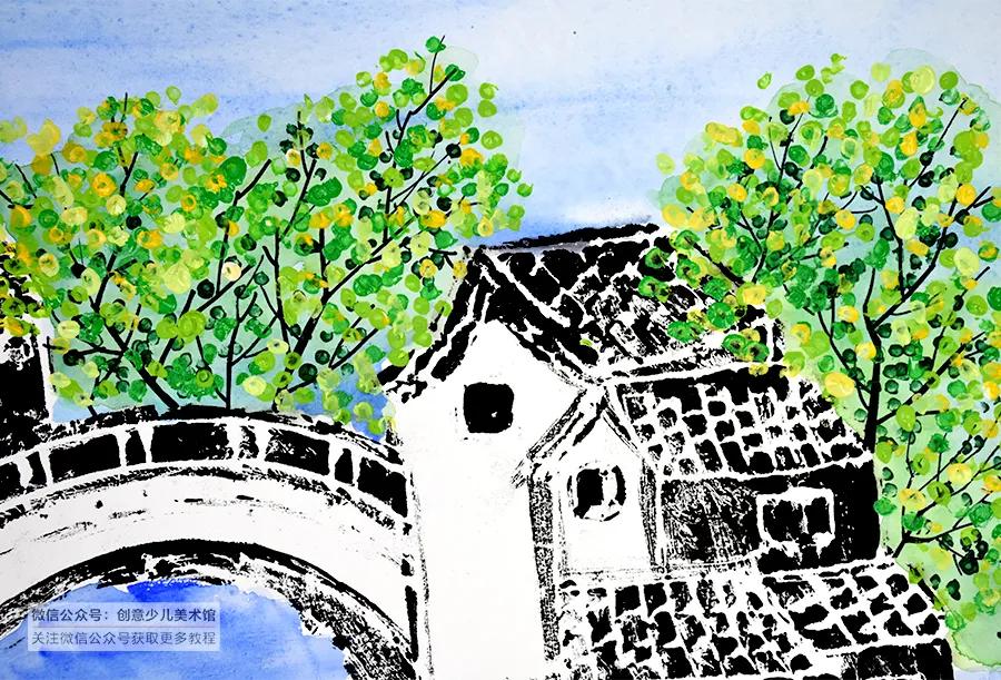 吹塑版画风景画儿童,吹塑版画教程新手入门10-12岁