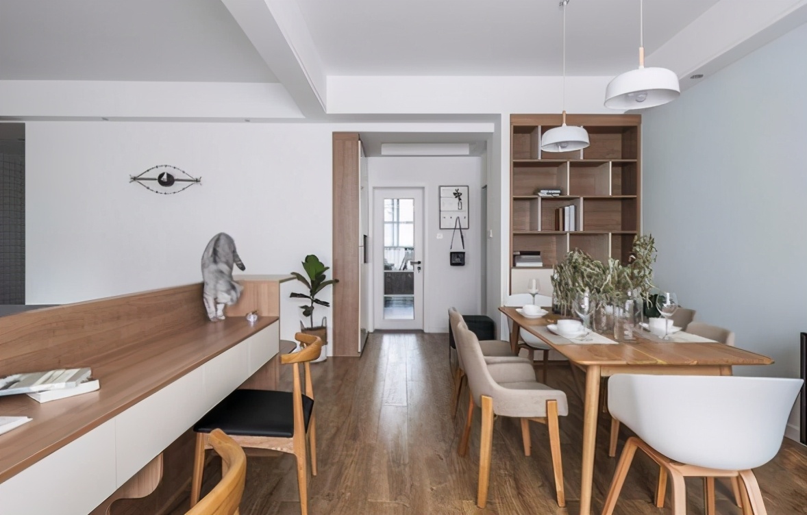 130平客厅才5.7米横厅设计,30平阳台客厅餐厅一体设计