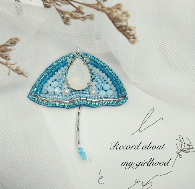 手工串珠小雨伞diy挂件教程,废物手工制作小雨伞