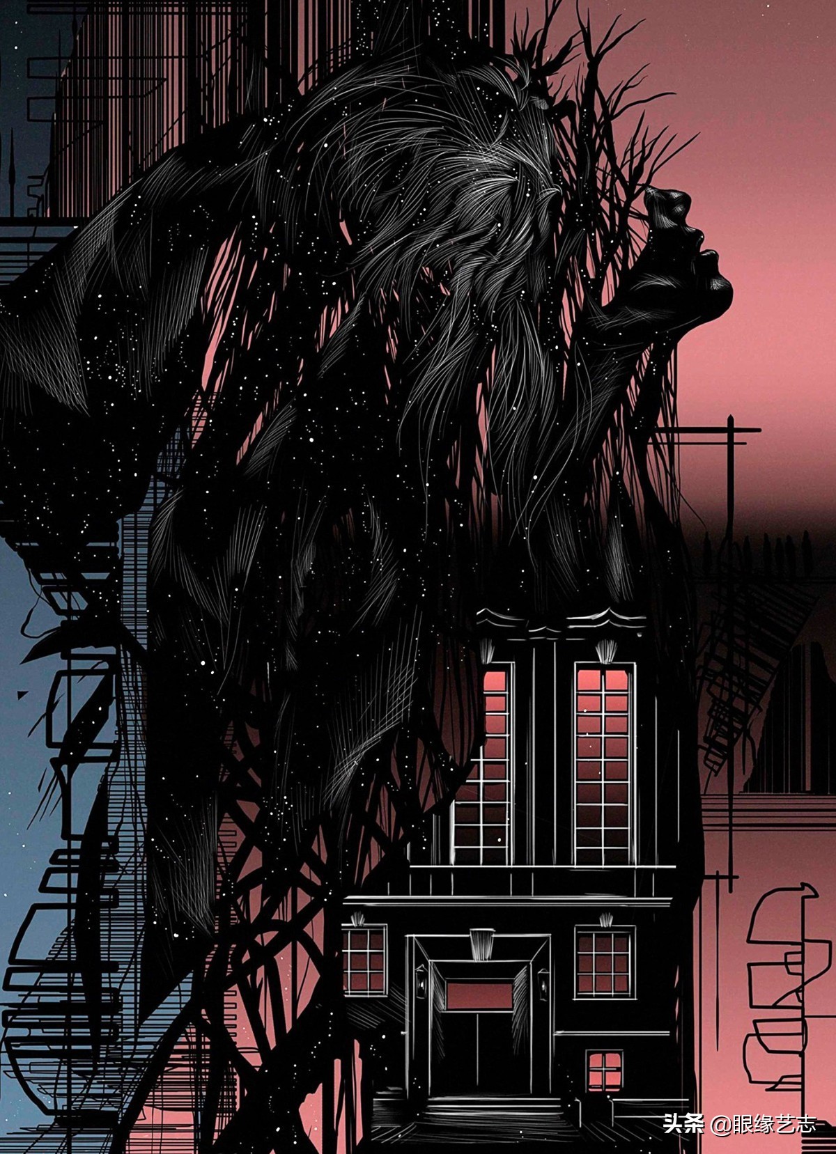 二维宇宙的浓情挣扎：另类的音乐封面插画，穿行暗夜的吟游诗人