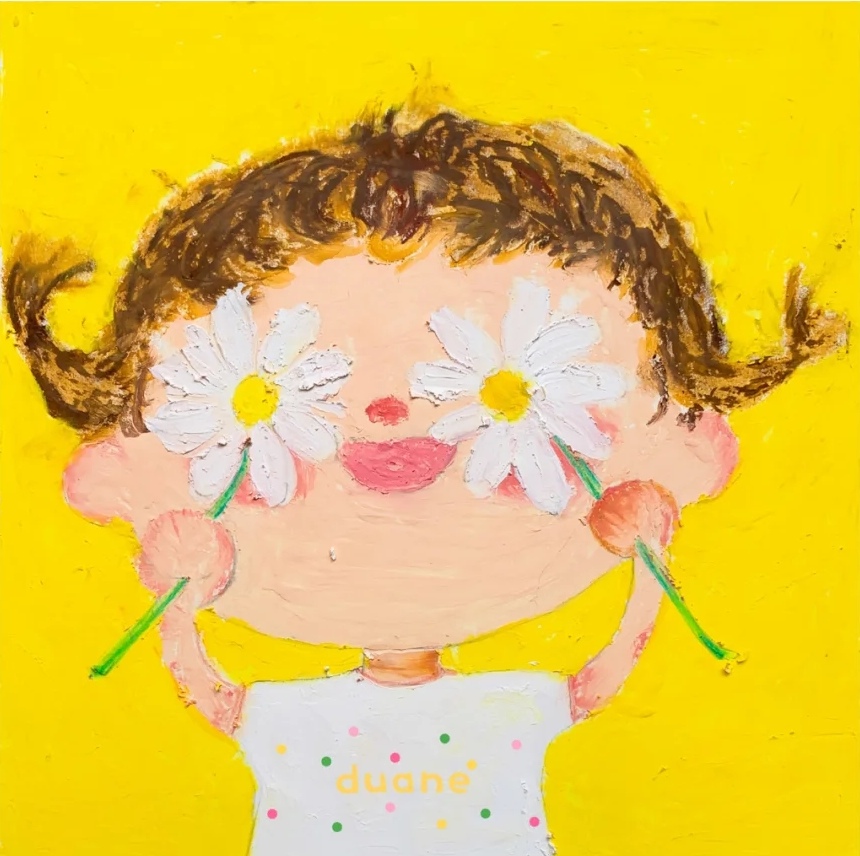 卡通头像可爱呆萌油画,油画风头像卡通