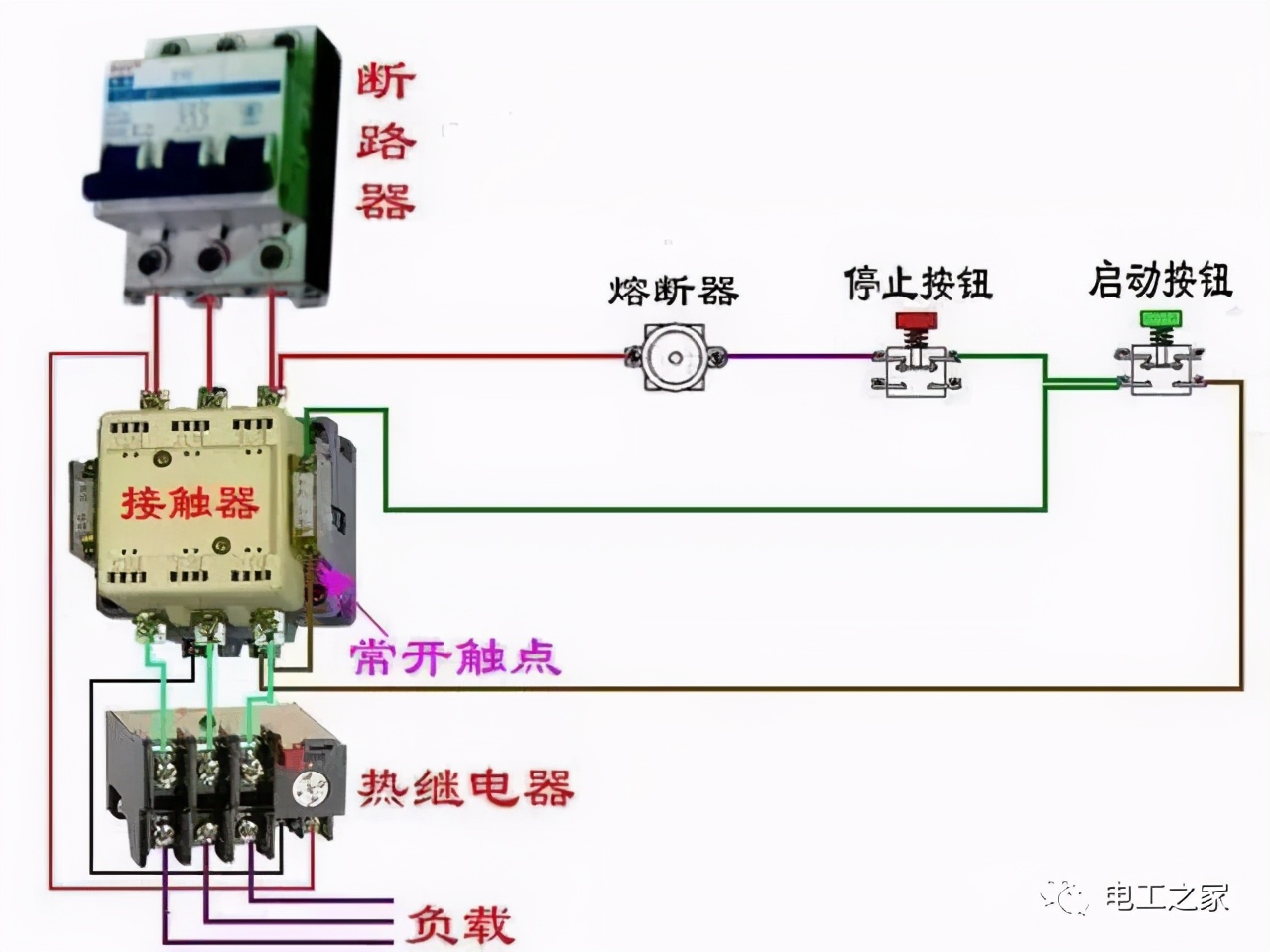 电表脱扣器和断路器接线图,abb断路器接电表接线图