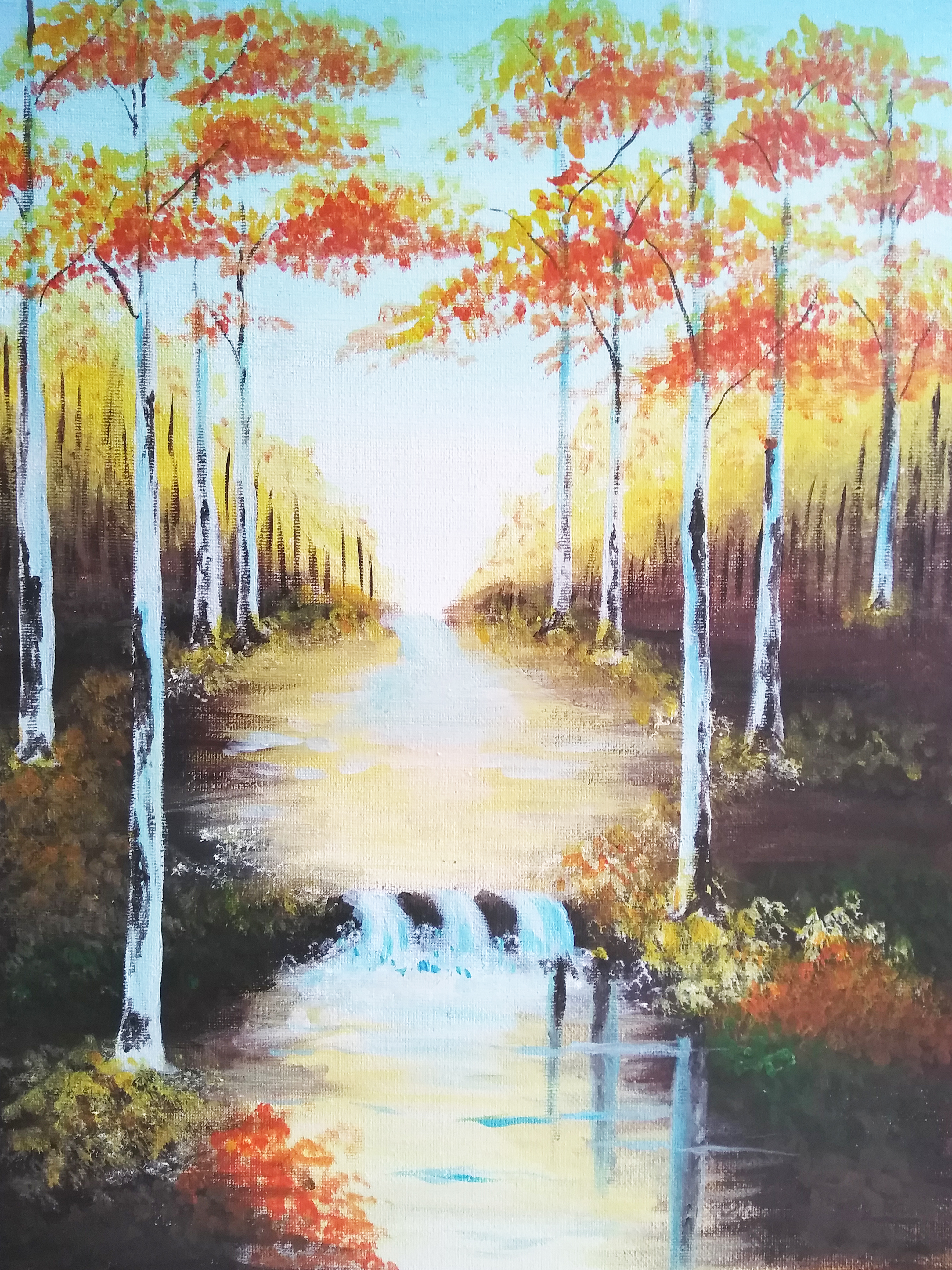 简单丙烯画高级感,丙烯水粉简单装饰画入门