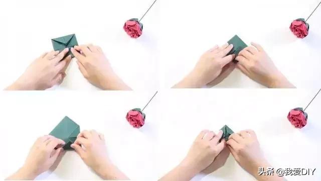 好看好折的玫瑰花,花店手工玫瑰折法