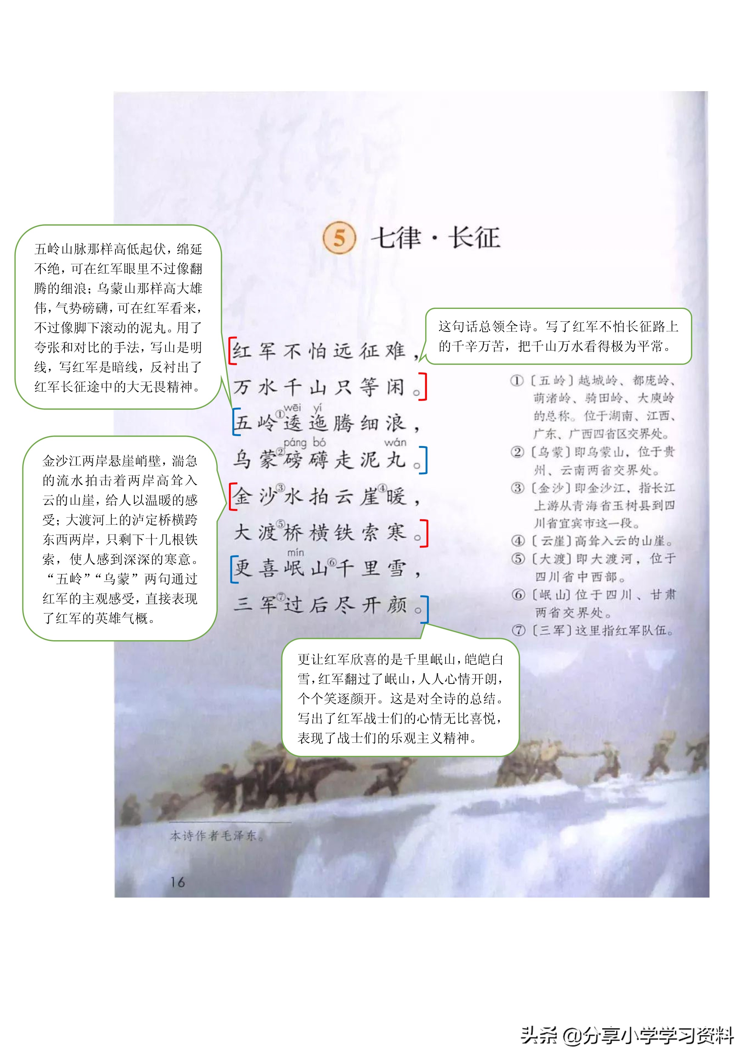 小学语文六上教材解读,六上语文书课堂笔记全册