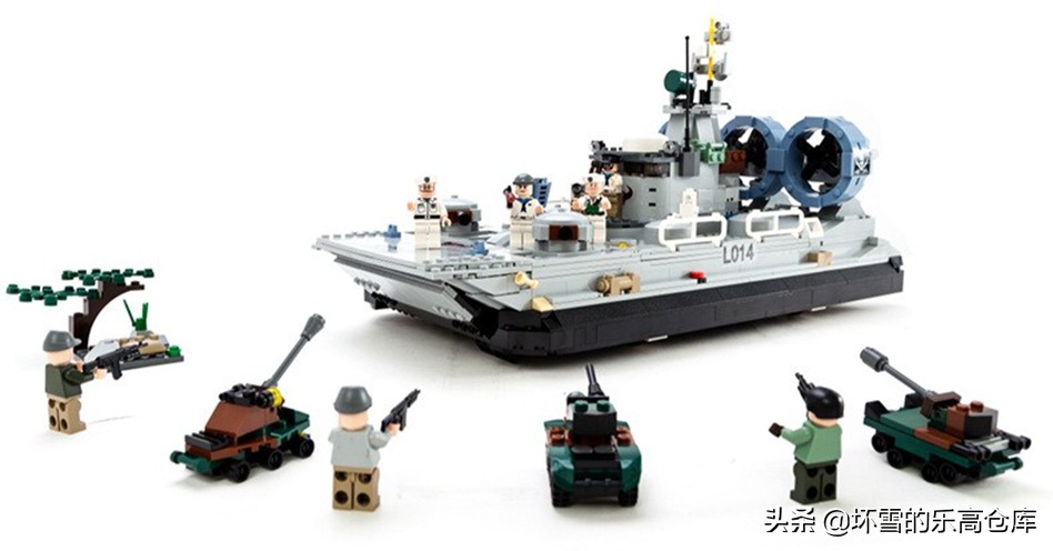 用最少的乐高积木拼一艘军舰,中国积木军舰moc拼装视频